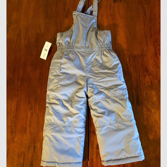 Joe Fresh Gray Front Zip Overall Snow Pants, size 2T - Picture 3 of 5